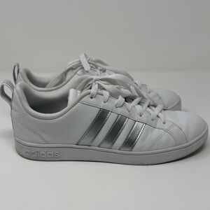 Adidas Classic White and Silver Sneakers